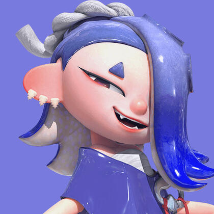 an official render of shiver from splatoon 3 posing and smiling at the camera.